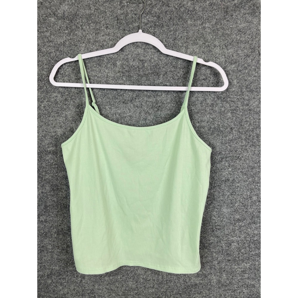 American Eagle Cami‎ Top Womens XL Green New Ribbed Adjustable Strap Tank